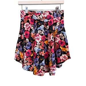 Ultra Teeze Womens Floral Boho Flare Skater Feminine Mini Skirt Colorful Medium